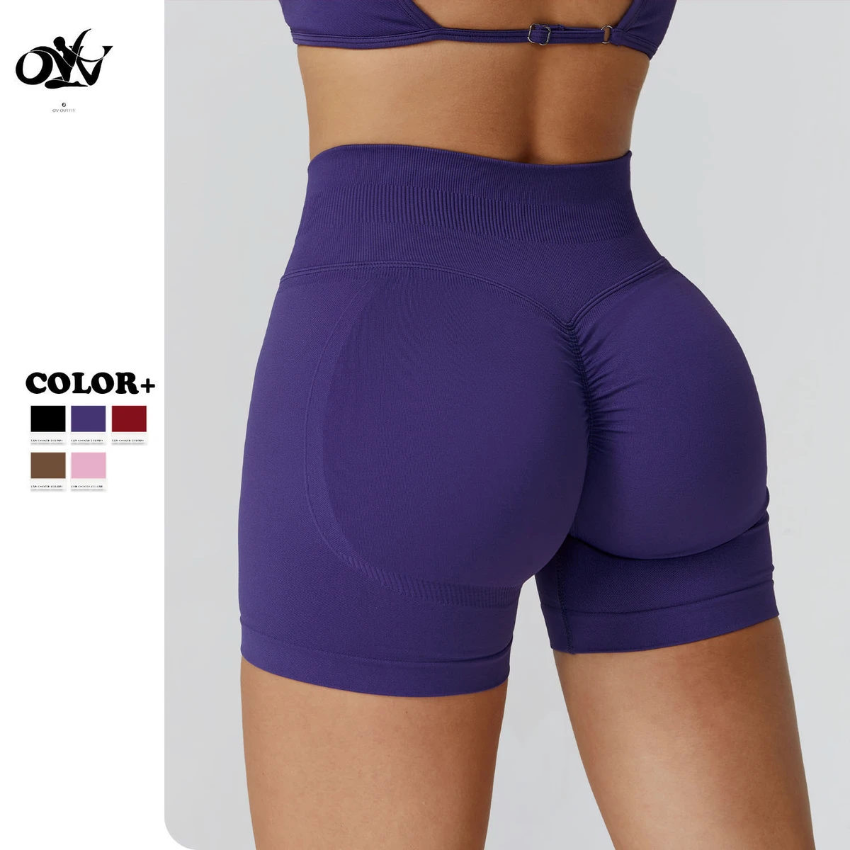 Hot Sale Seamless Knit High Waist Yoga Pants Tight-fitting Buttock Lift Sports Shorts High Strength Comfortable Fitness Shorts