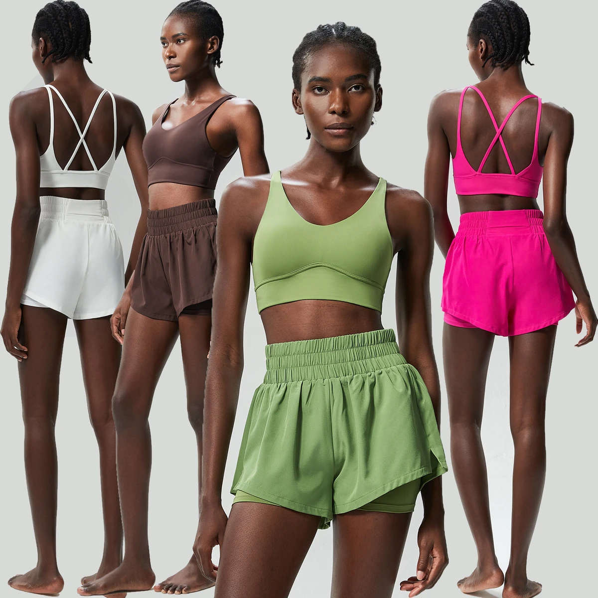 High Quality Women's Quick-Drying Plus Size Two-Piece Yoga Sport Wear Women Set Running Tennis Badminton Fitness Shorts Sets