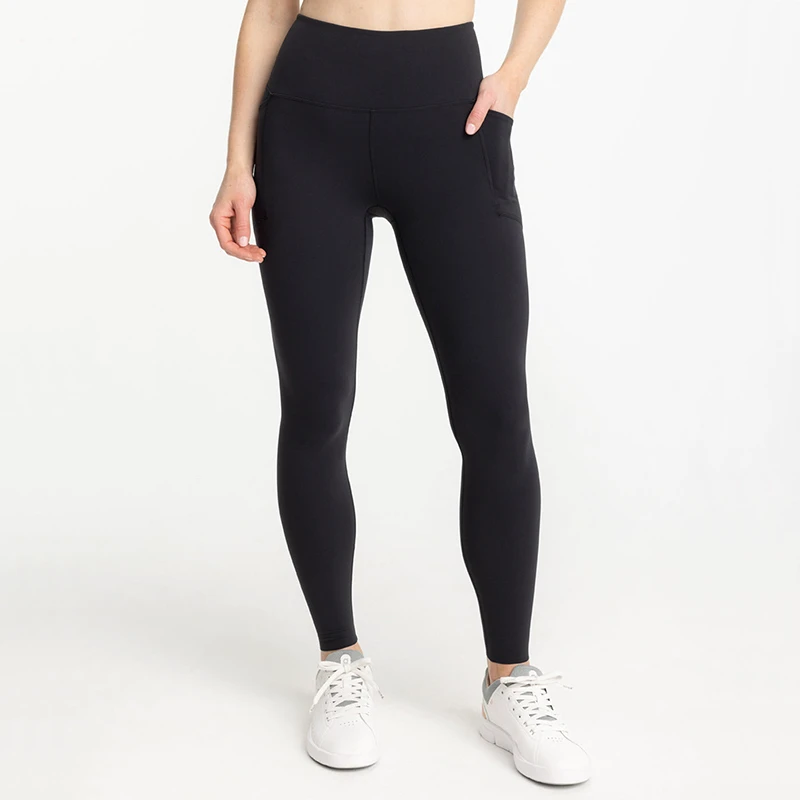 Custom Women Solid Bamboo Cotton Blend Leggings Buttery Soft High Waisted Eco-Friendly Four-Way Stretch Lounge Active Wear Pants