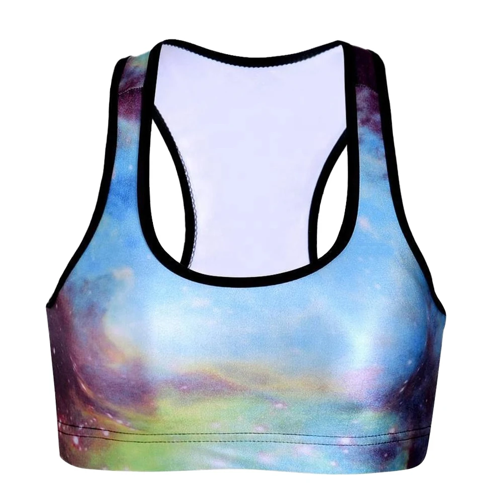 Women's Lightweight High-Strength Shock-Absorbing Breathable Sports Bra Beautiful Back Design Sublimation Print
