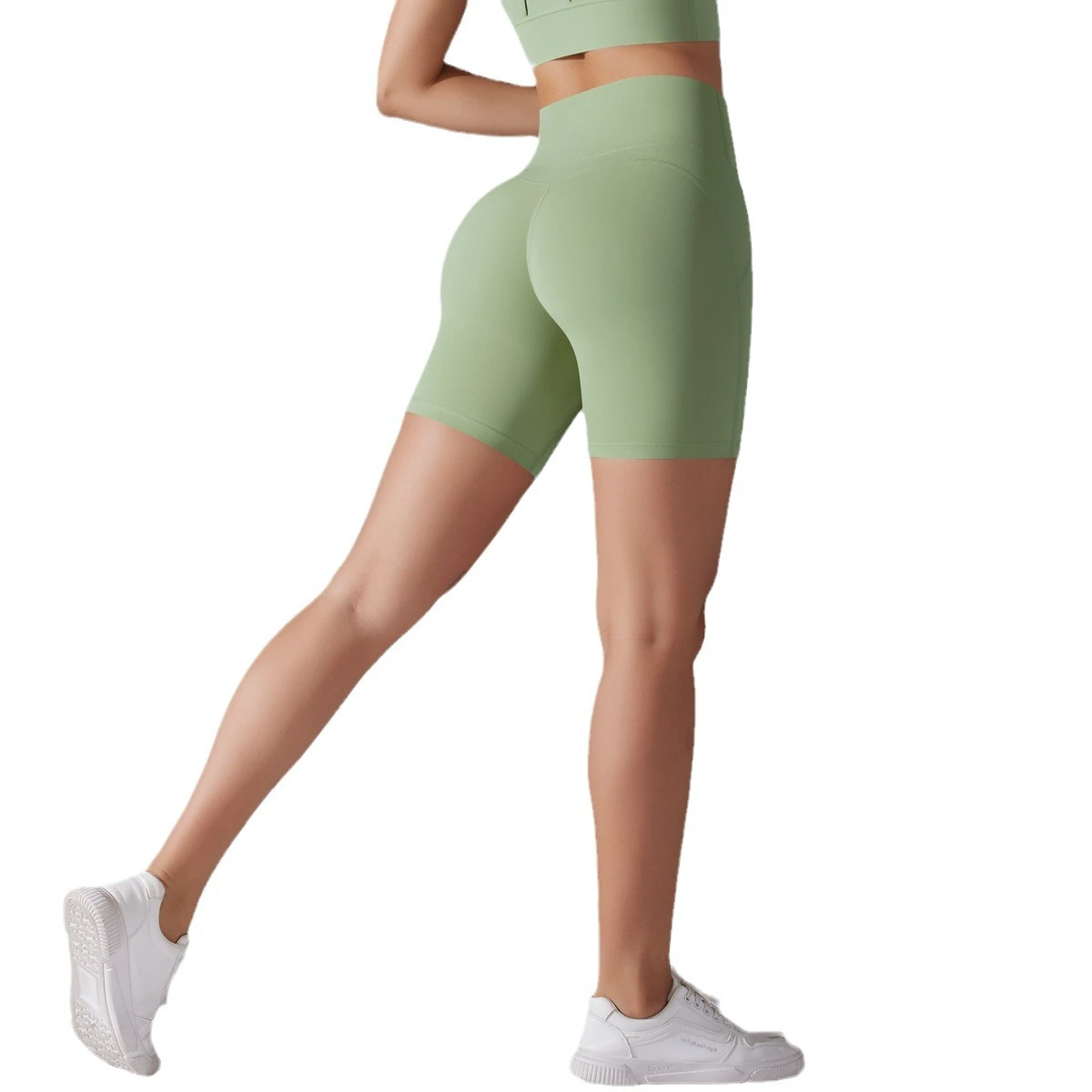 New Style High Waisted Tight Fitting Zero Feel Three-Quarter Antibacterial Breathable Nylon Spandex Sports for Women Yoga