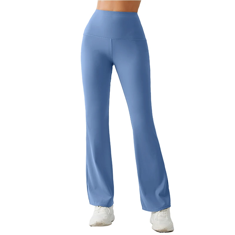 Women's High-Waisted Flared Yoga Pants Nylon Spandex Stretchy Slimming Workout Leggings Breathable Butt Lifting Winter Sports
