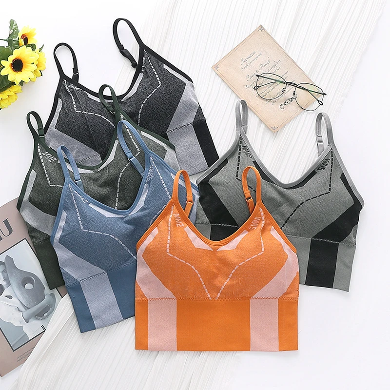Women's Breathable Halter Bow Sports Bra Lace Underwire Mechanical Wind Anti-Walk Adjustable Shoulder Strap Light Chest Pad