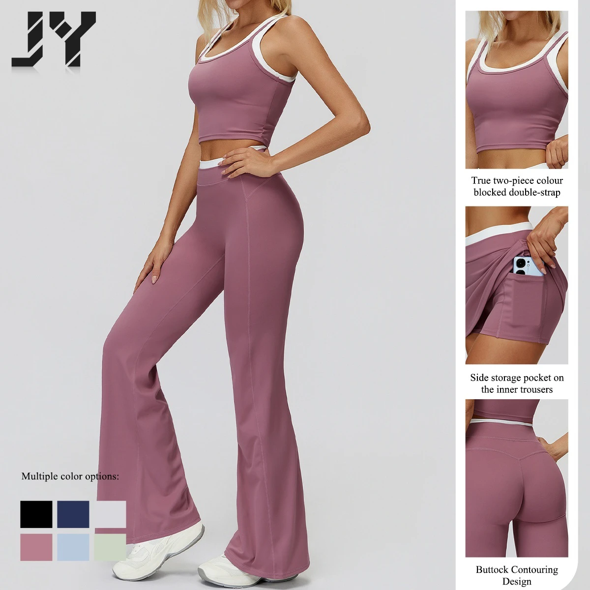 New Eco-Friendly 2Pcs Leggings Yoga Set Women X-Shaped Backless Bra Two-Piece Set Female Sport Outfit for Woman