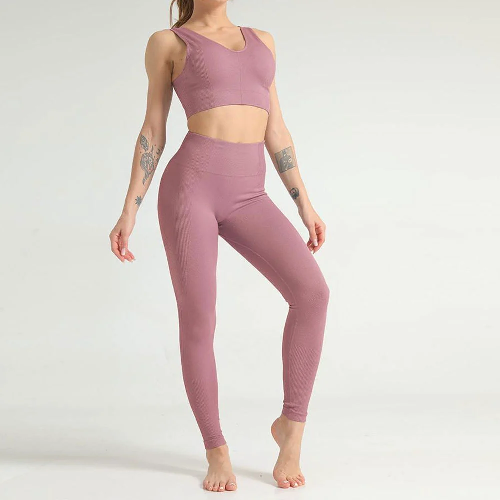 Women's Durable Yoga Sets Breathable Four-Way Stretch Quick-Dry Anti-static Eco-Friendly Lightweight Spandex/Nylon Yoga Set
