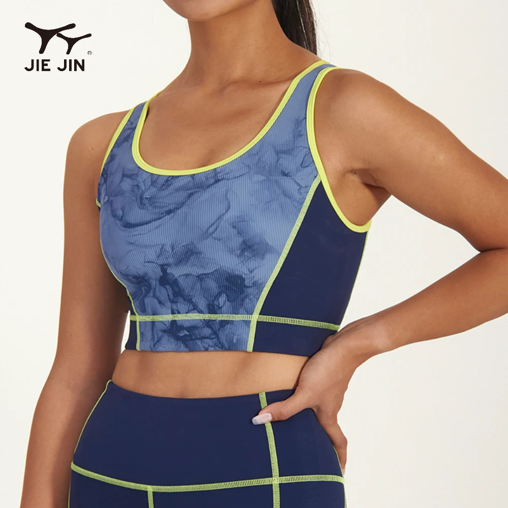 JIEJIN Custom Sublimation Eco Friendly Training Sports Running Fitness Yoga Recycled Sports Bra for Young Girls