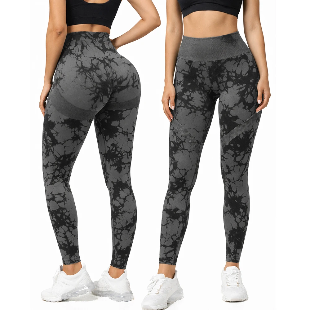 Custom Seamless Tie Dye Women’s Gym Leggings Stretch Compression Yoga & Fitness Workout Pants