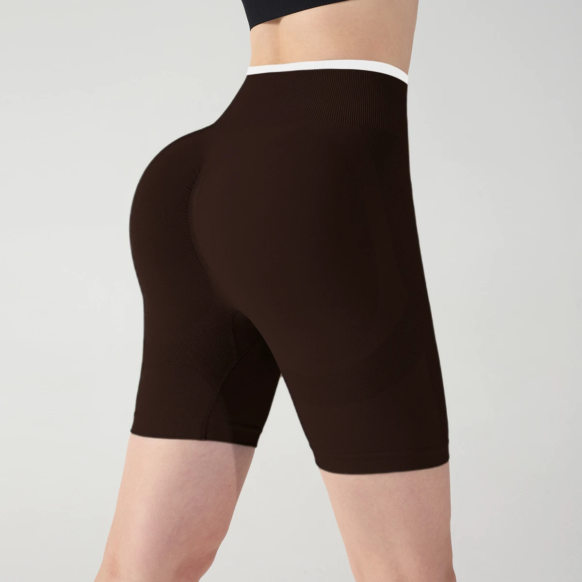 Premium High Waist Color Block Yoga Shorts Tummy Control Workout Compression Leggings Women Fitness Running Gym Athletic Wear