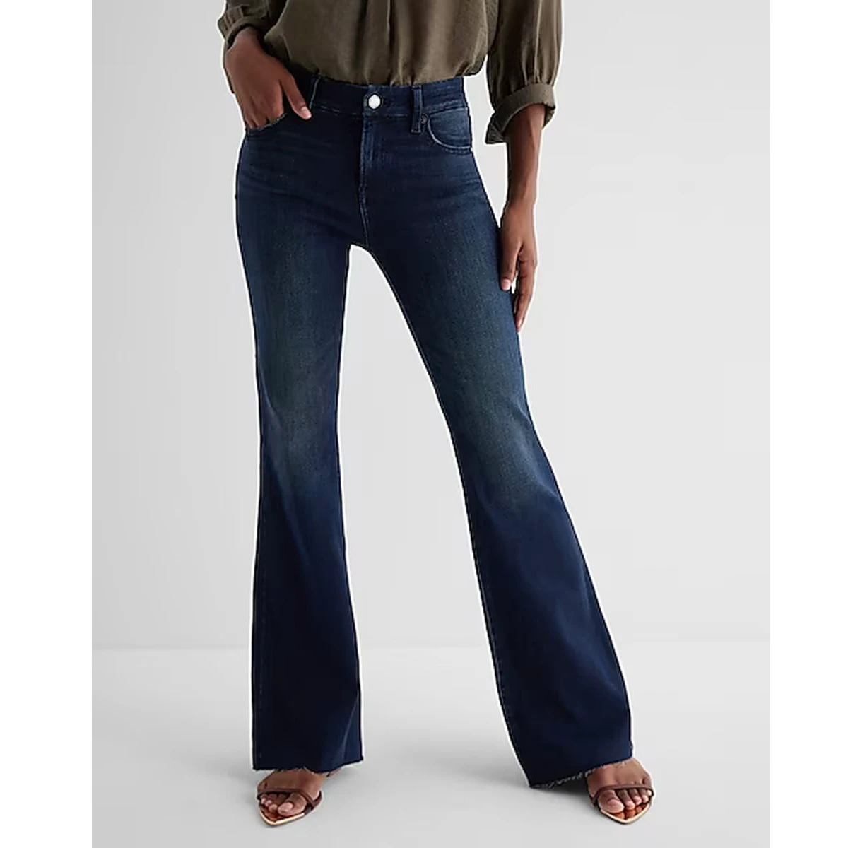 Lupin felt Wholesale Custom Women's High Waist Bell Bottom Wide Leg Jeans Breathable Cotton Fashion Wear with Flared Style OEM