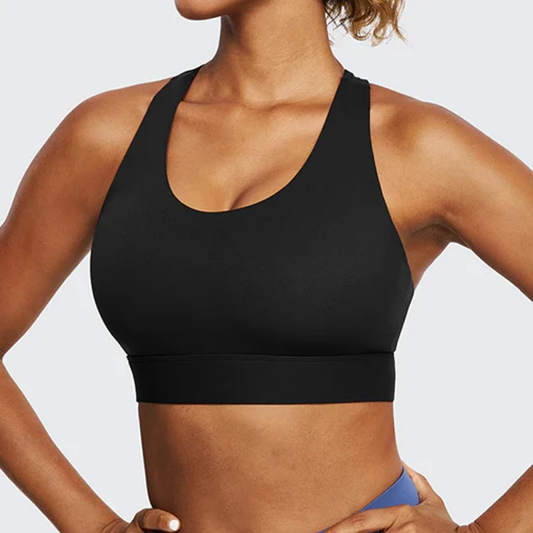 OEM Custom Manufacturers High Impact Racerback Adjustable Straps Sports Bra With Removable Cups for Women