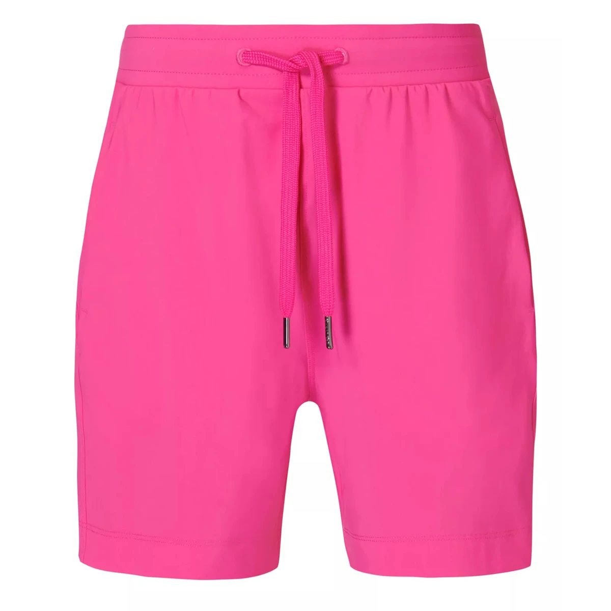 High Waist Womens Yoga Shorts Elastic Waist Terry Fabric Polyester/Nylon Blend Casual Loose Fit Breathable Summer Pockets