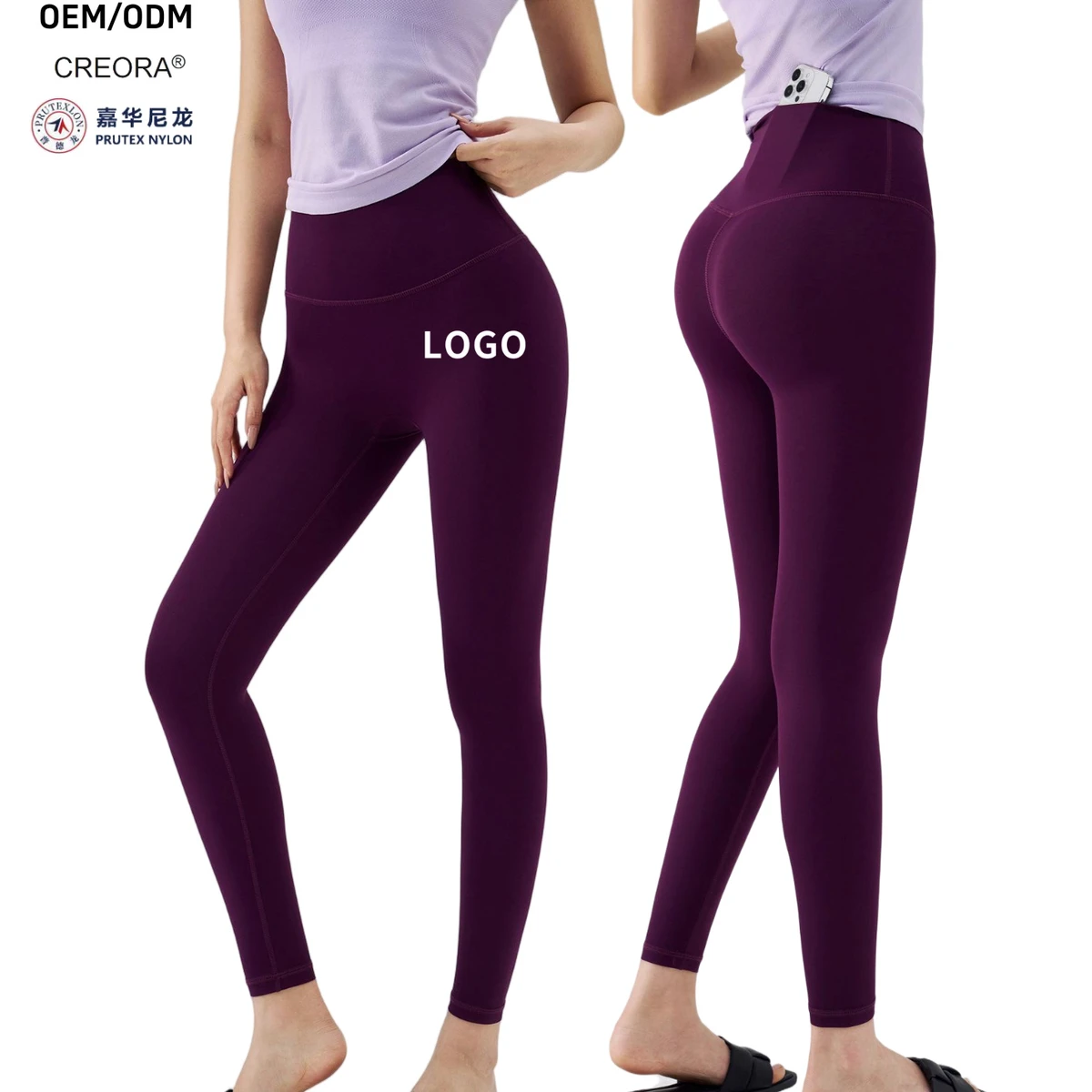 Ankle Length Yoga Pants Women Peach Butt Four Way Stretch High Waist Anti Roll Waistband Solid Color Pilates Leggings Wholesale