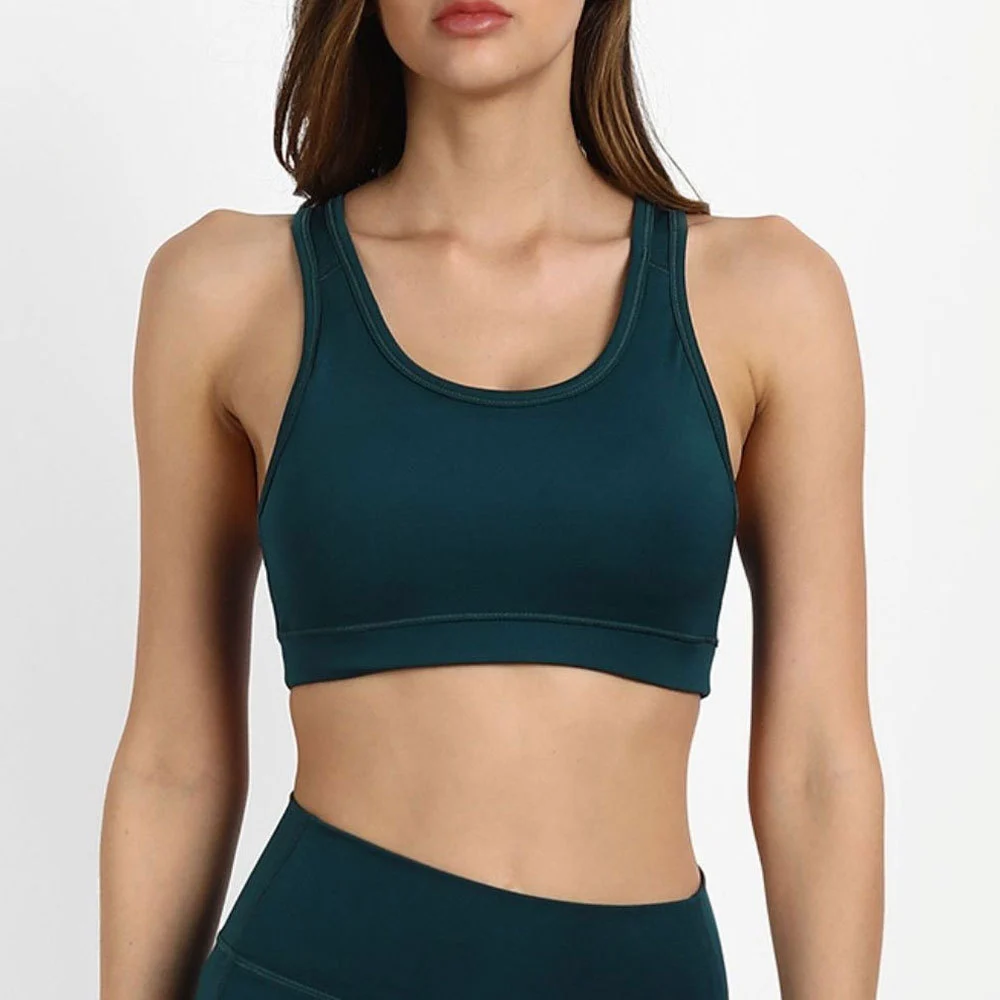 2026 Latest Design Wholesale Eco-Friendly Front Logo Light Support Spandex/Cotton Fitness Women Sports Bra Quick Dry Breathable