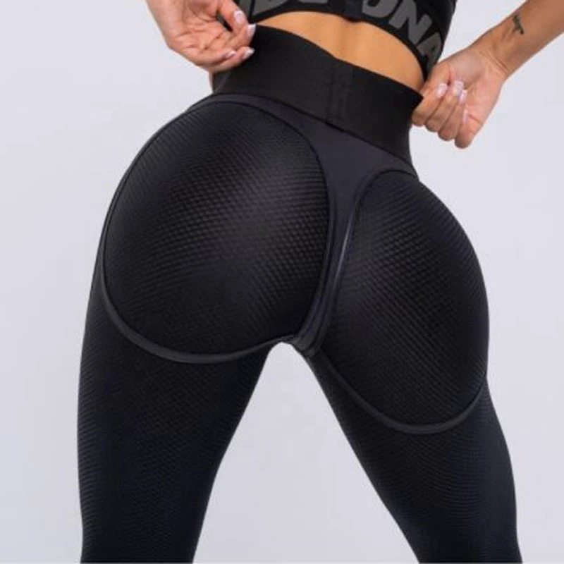 Women Patchwork High Waist Elastic Push Up Polyester Gym Yoga Leggings