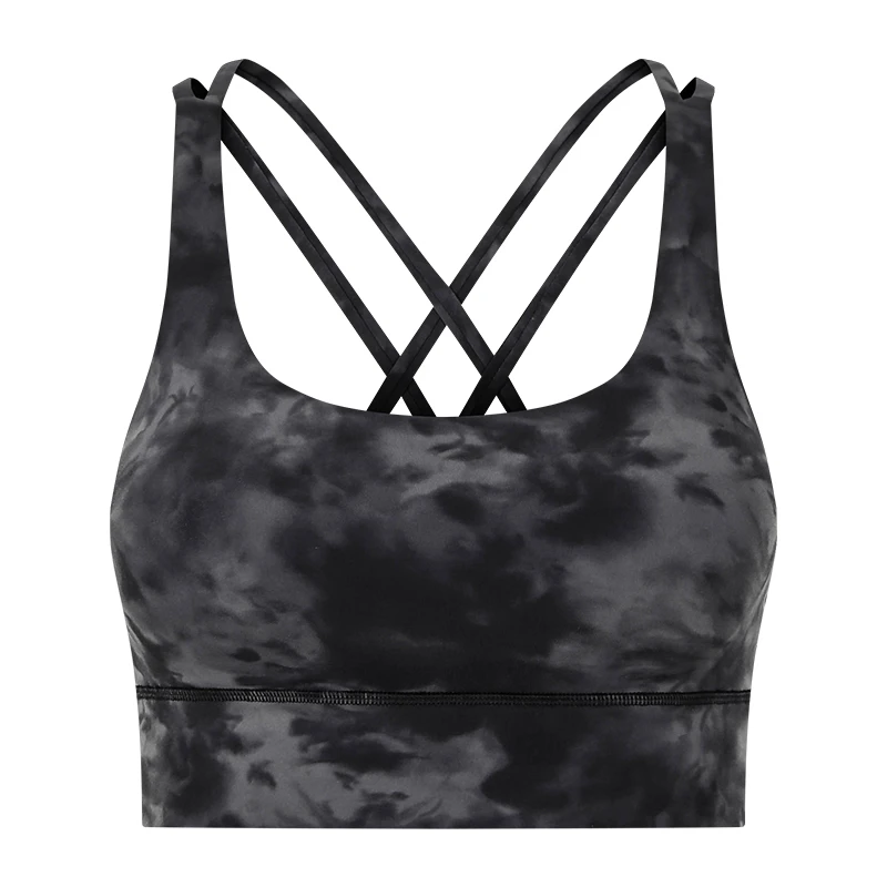 Custom Logo Classic Style Double-sided Brushed Cross Back Gym Tops Women Training Bra Yoga Underwear Fitness Tank