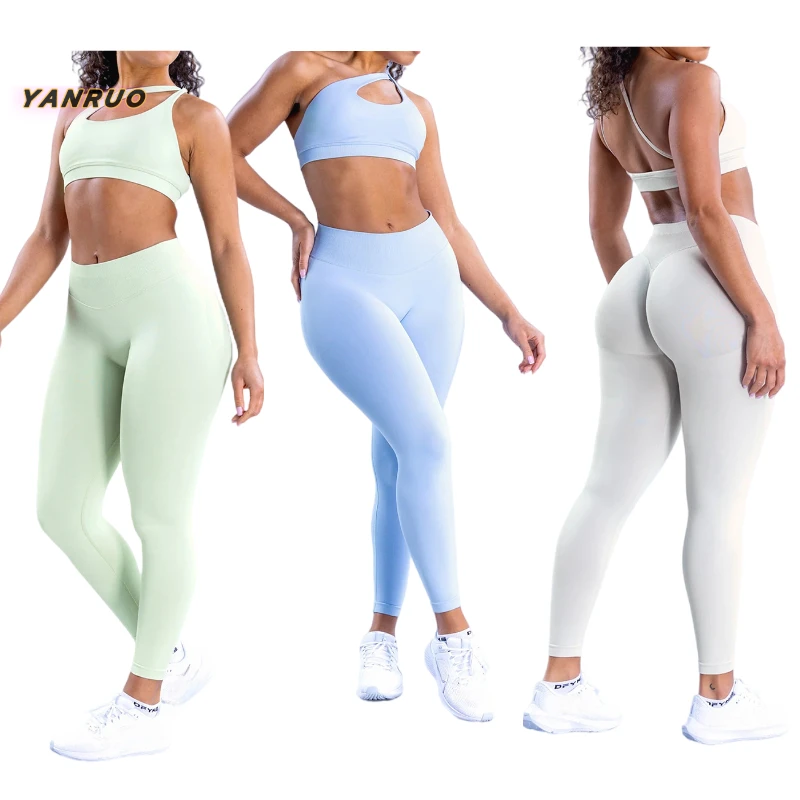 Seamless Nylon Sports Bra High Elasticity Strapless Backless Design Waterproof Plus Size Features Plaid Pattern Yoga Bra Shorts
