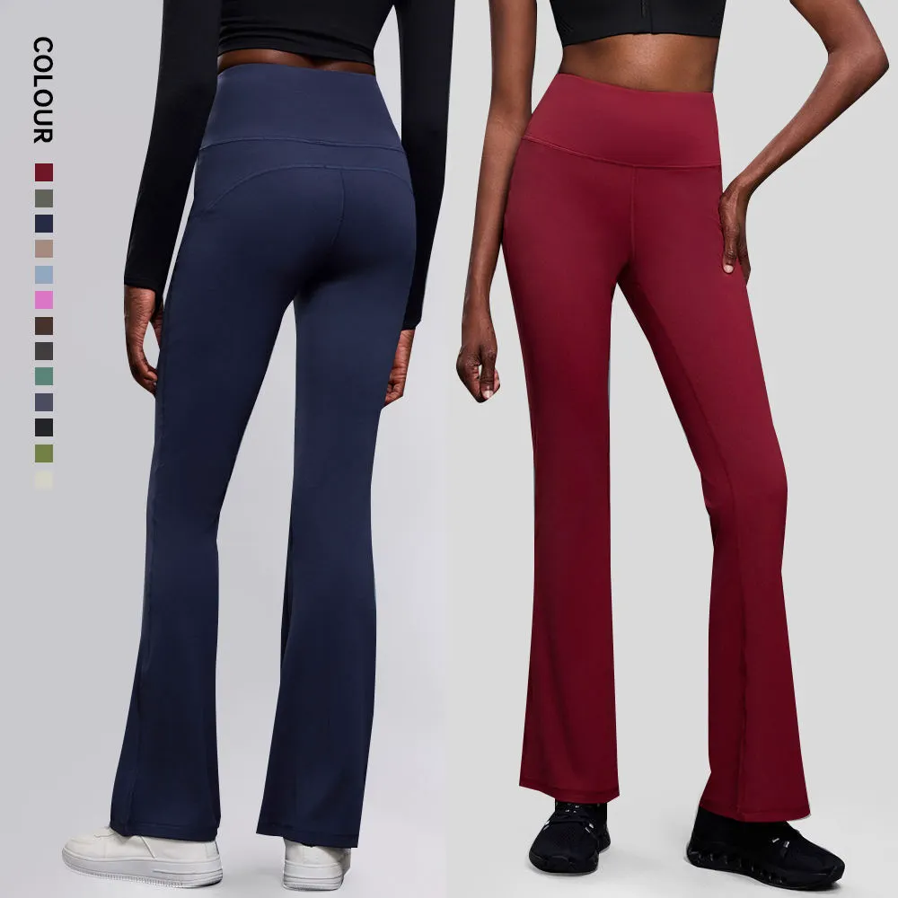 High Rise Wide Leg Bootcut Seamless Yoga Leggings for Women-Fitness Workout Size XL