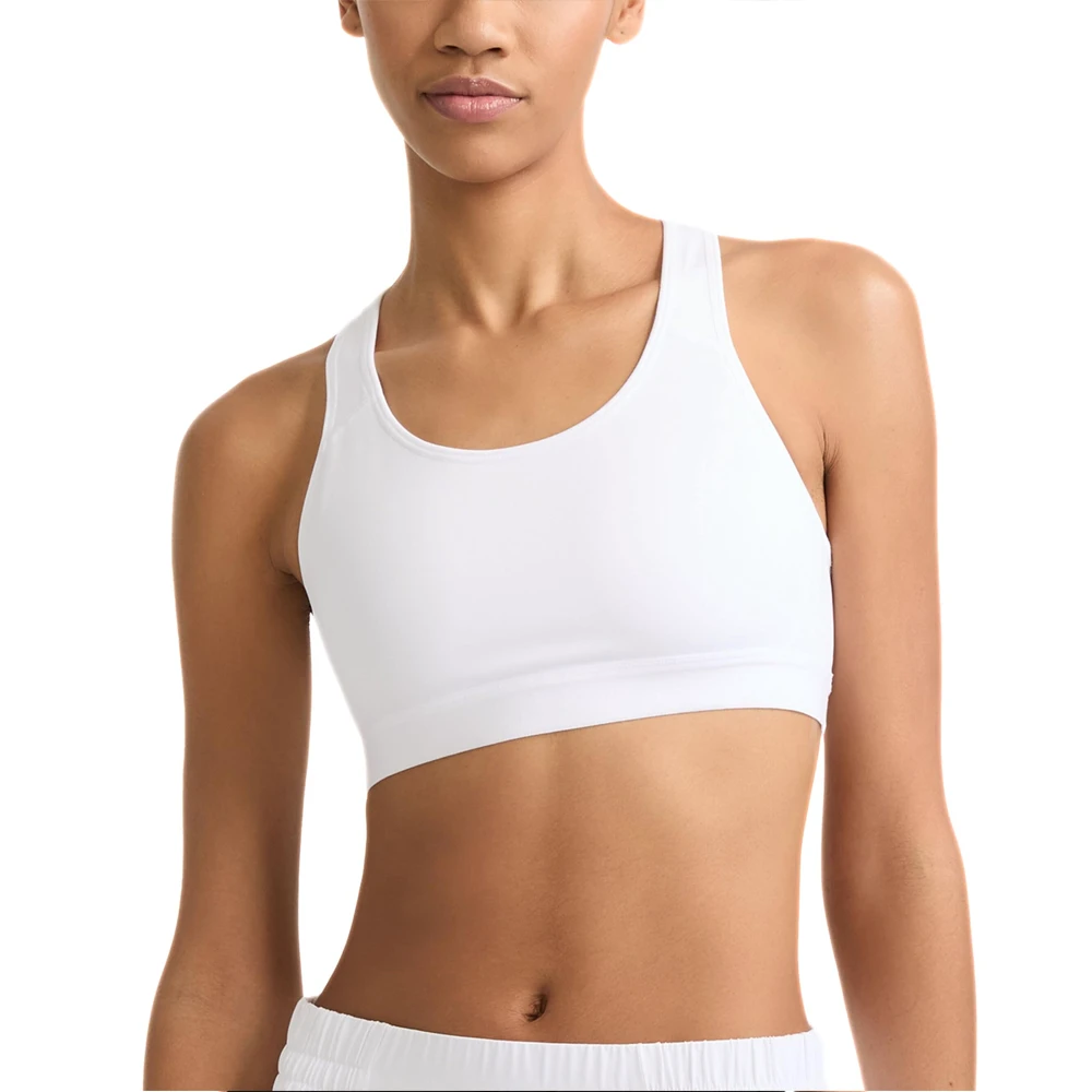 Medium Support Seamless Breathable Quick Dry Front Logo Women Sports Bra 100% Cotton Gym Fitness Apparel New Arrival