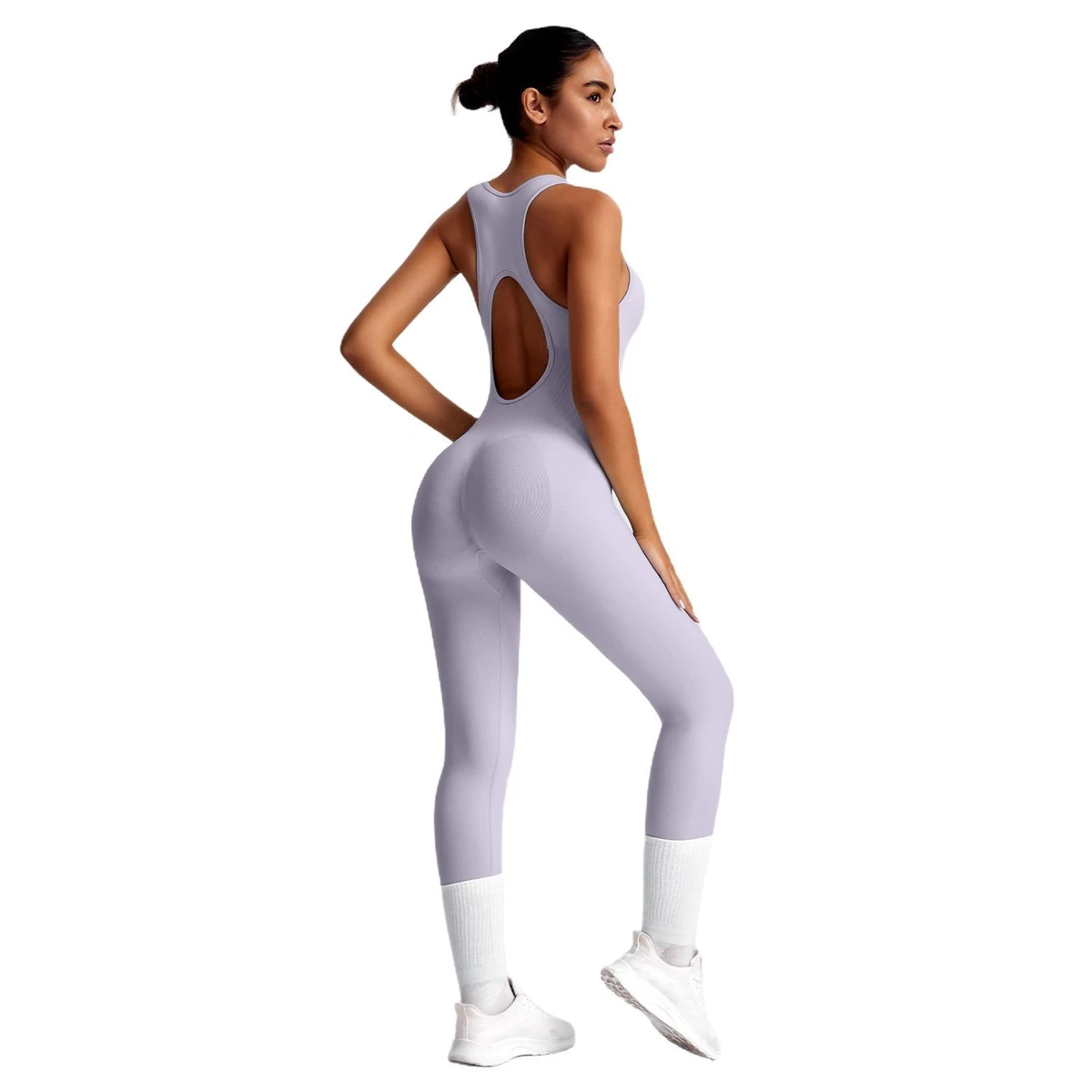 Wholesale Fitness Clothes Seamless Women Activewear Set Gym Fitness Running Women Sportswear Hollow Back Yoga Suits Jumpsuit