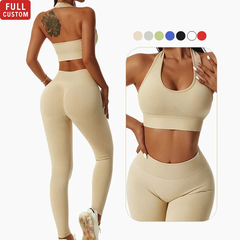 Custom Women Gym Active Wear Conjunto Ropa Deportivo Para Mujer Fitness Push up Workout Yoga Sets
