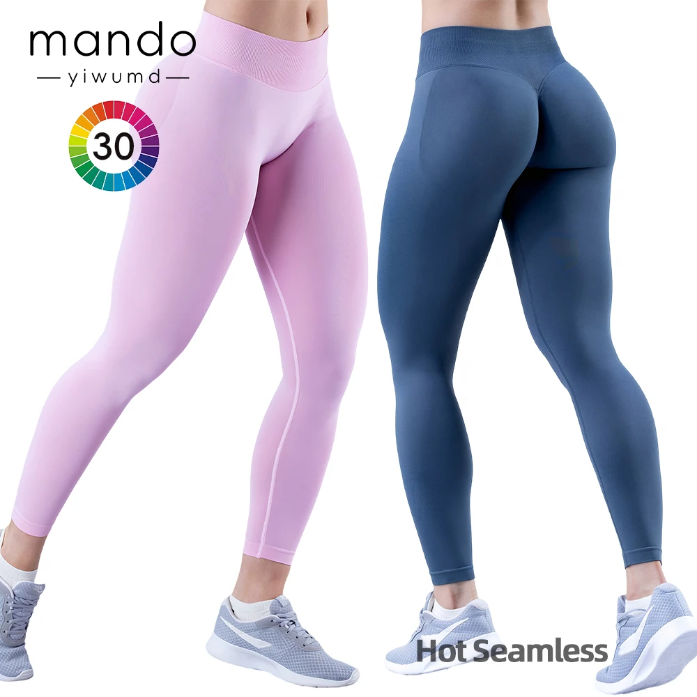 Hot 90%Nylon 10%spandex Seamless Low Rise Leggings Women's Compression Butt Lift Big Ass Leggings