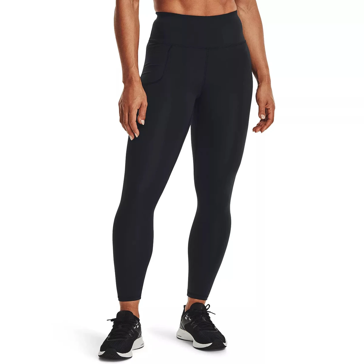 Women High Waist Full Length Yoga Leggings With Pockets Seamless Four-Way Stretch Black Sport Pants