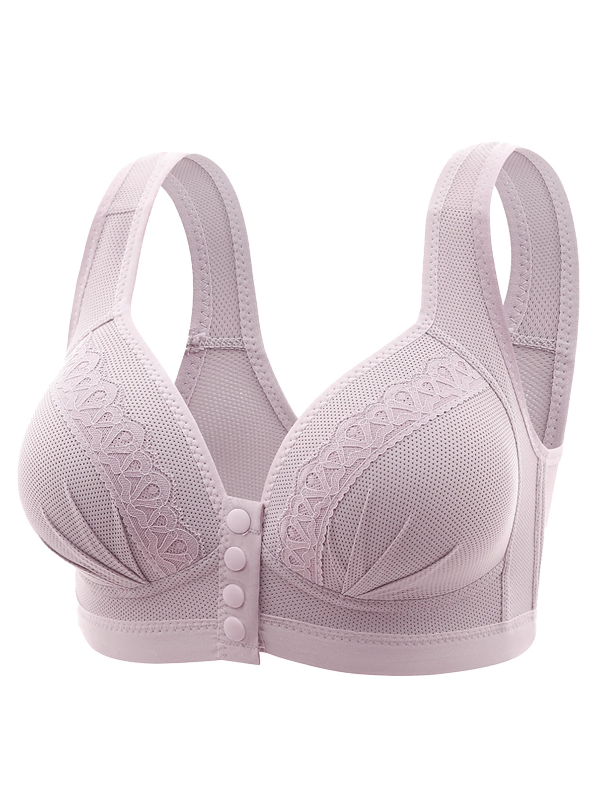 Light Support Summer Thin Solid Sports Bra for Low Impact Breathable Mesh Workout Full Cup Wide Strap Yoga Bra S-XXL