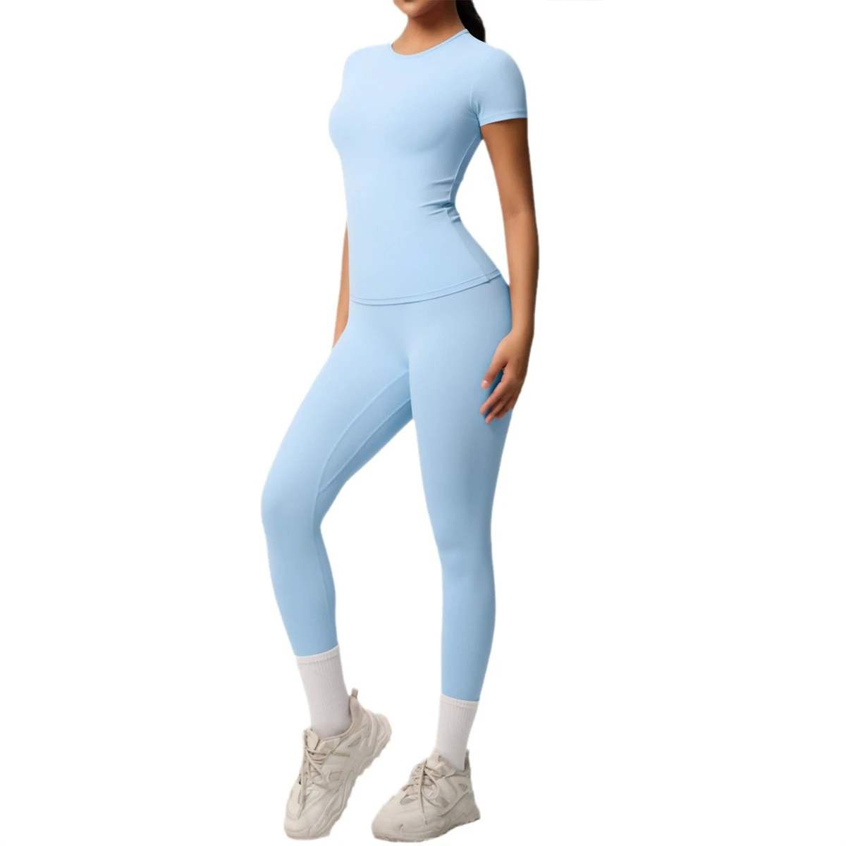 High Waist Fitness Leggings Women 2-Piece Set Seamless Breathable Quick-Dry Gym Yoga Wear Plus Size Features Free Sampling