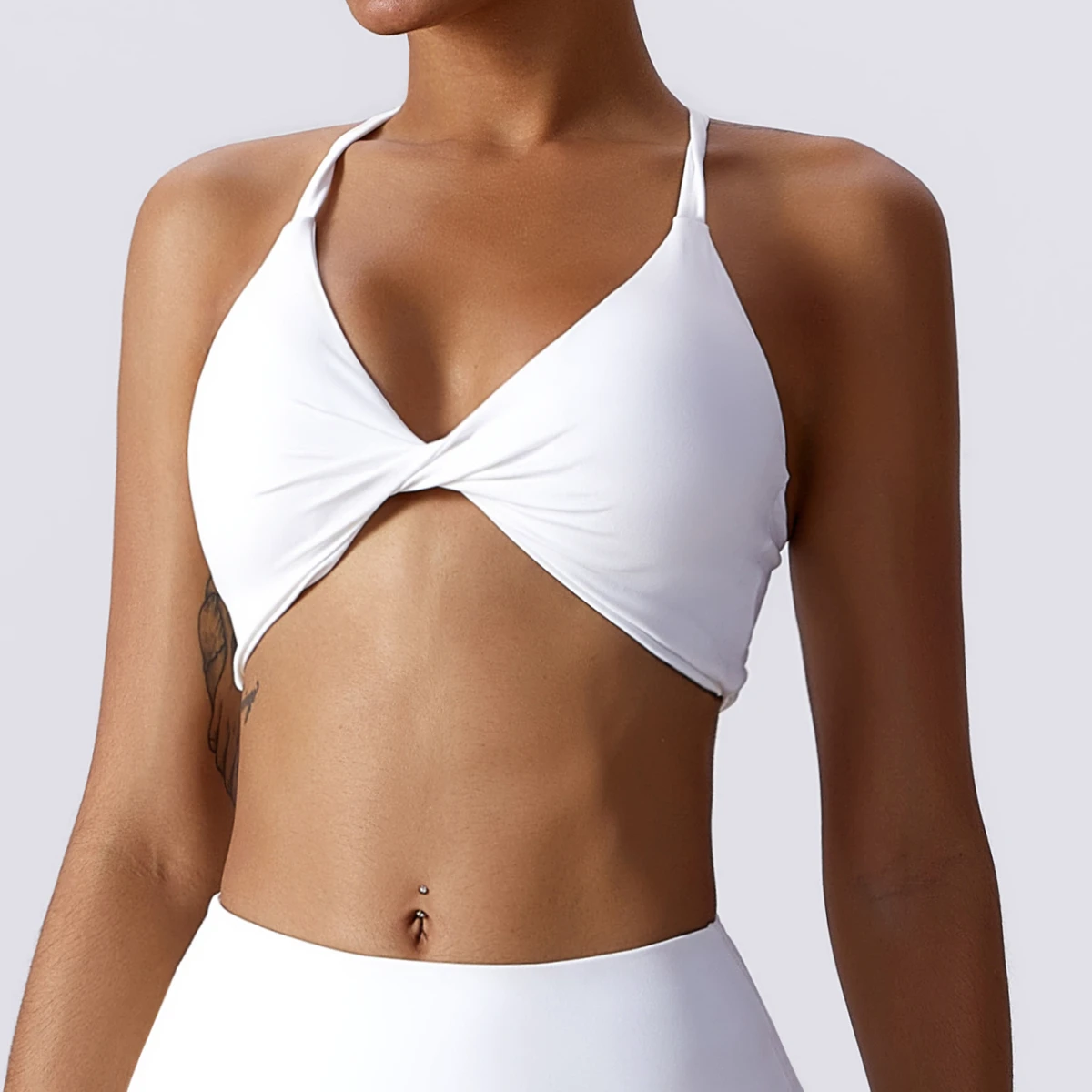 Women Hot Sale Multiple Color Lightweight Soft Quick Dry Twist Front Running Yoga Sports Bra