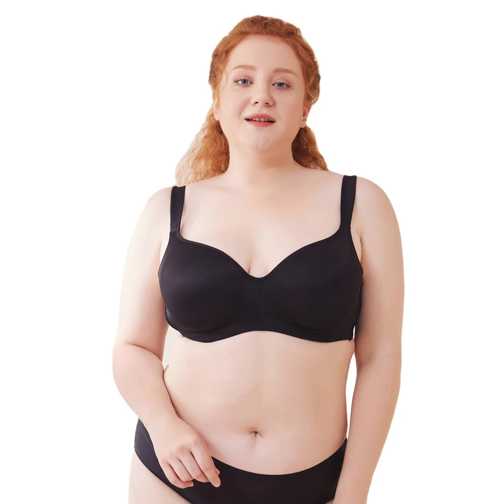 Lady Wholesales Breathable Padded Foam Cup Big Breast T-shirt Push Up Underwire Plus Size Bra