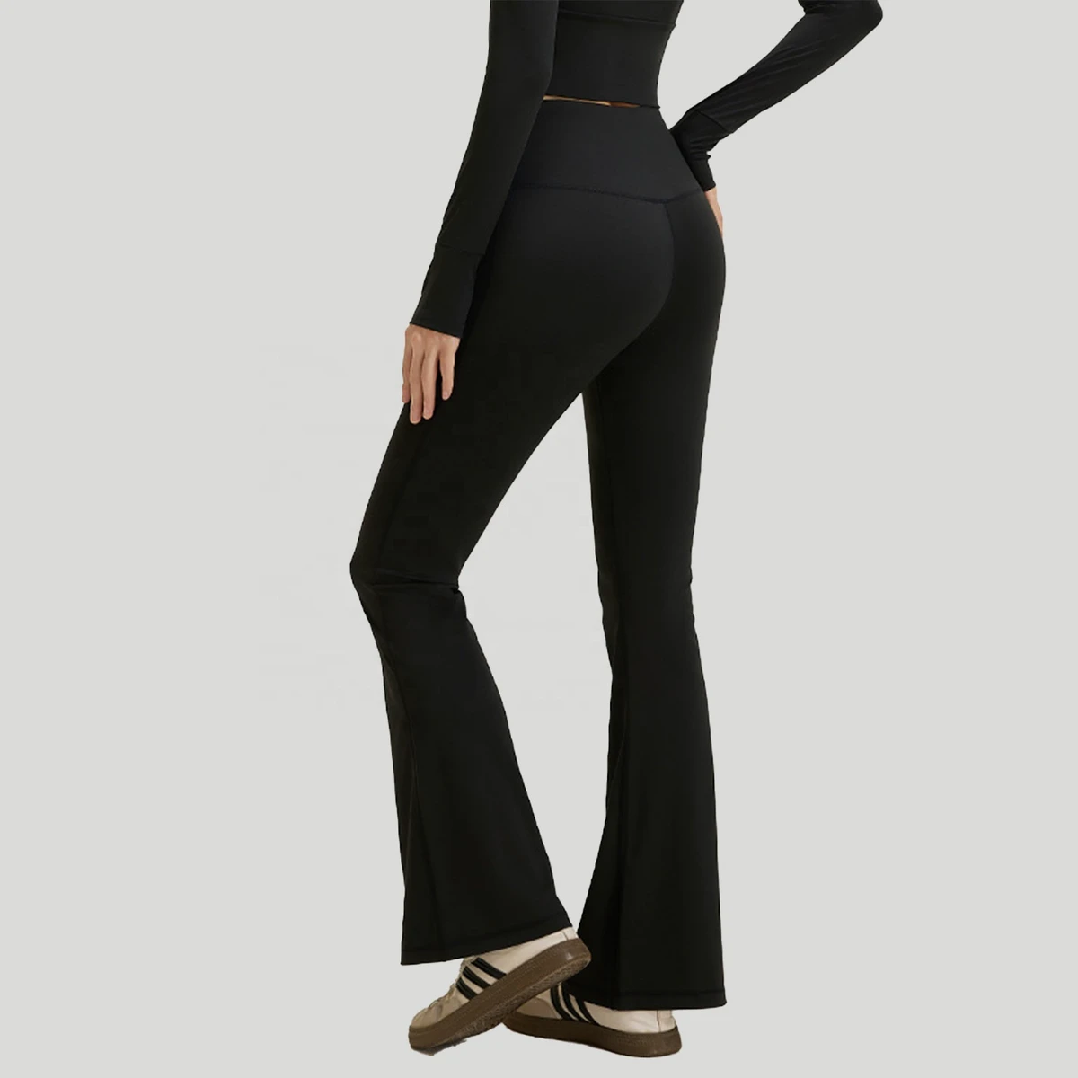 High Quality Poly Spandex High-Waisted Tummy Control Booty Lifting Stylish Flare Yoga Pants Wide-Leg Bootcut Fitness Leggings