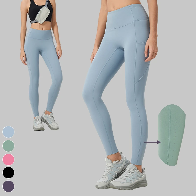 High WaistWomen's Gym Fitness Yoga Leggings New Tummy Control Workout Activewear Pants with Side Pockets