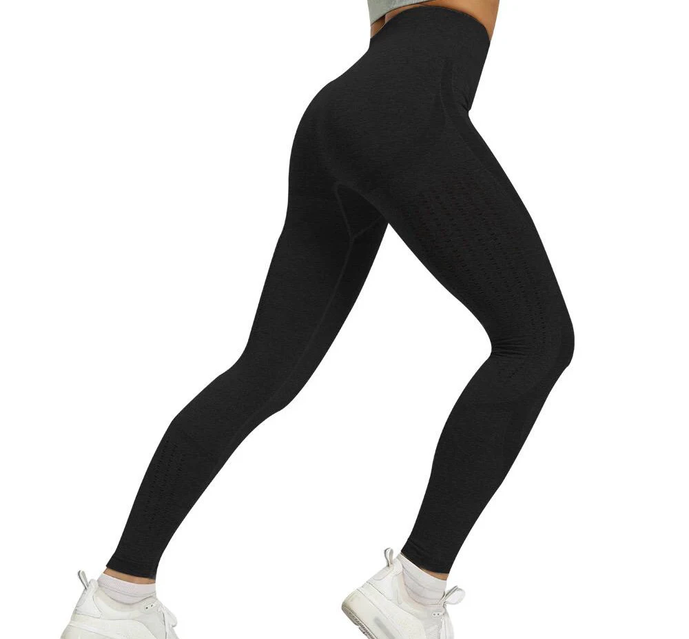 Elastic Mid Solid Yoga Leggings Anti-Bacterial Knee Length Wholesale Customized High Quality Tight Women's Gym Pants Seamless