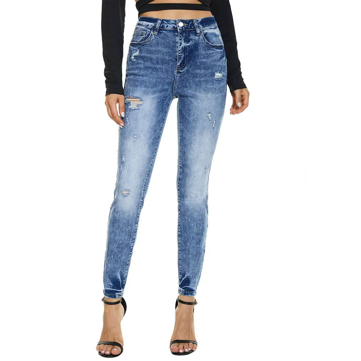 Premium Women Denim Pants Everyday Comfort Soft Stretch Cotton Blend Ideal for Casual Streetwear Office Travel Lounge