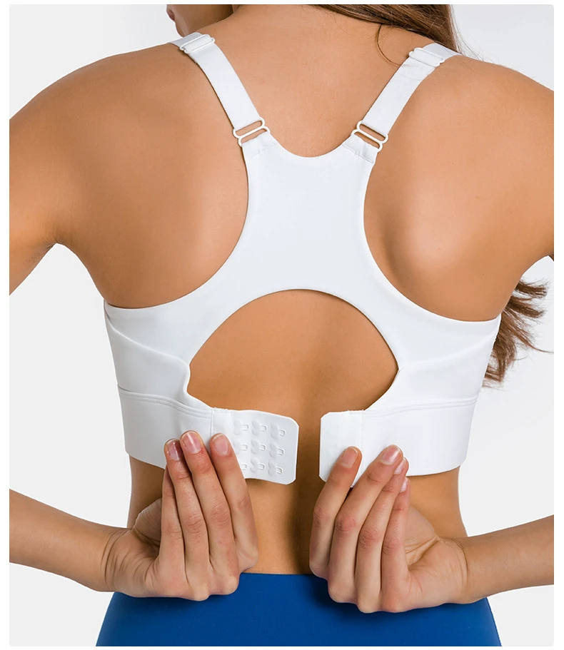 New Fashionable High Impact Yoga Sports Bra Activewear Adjustable Shoulder Strap Buckle Female Nude in Stock