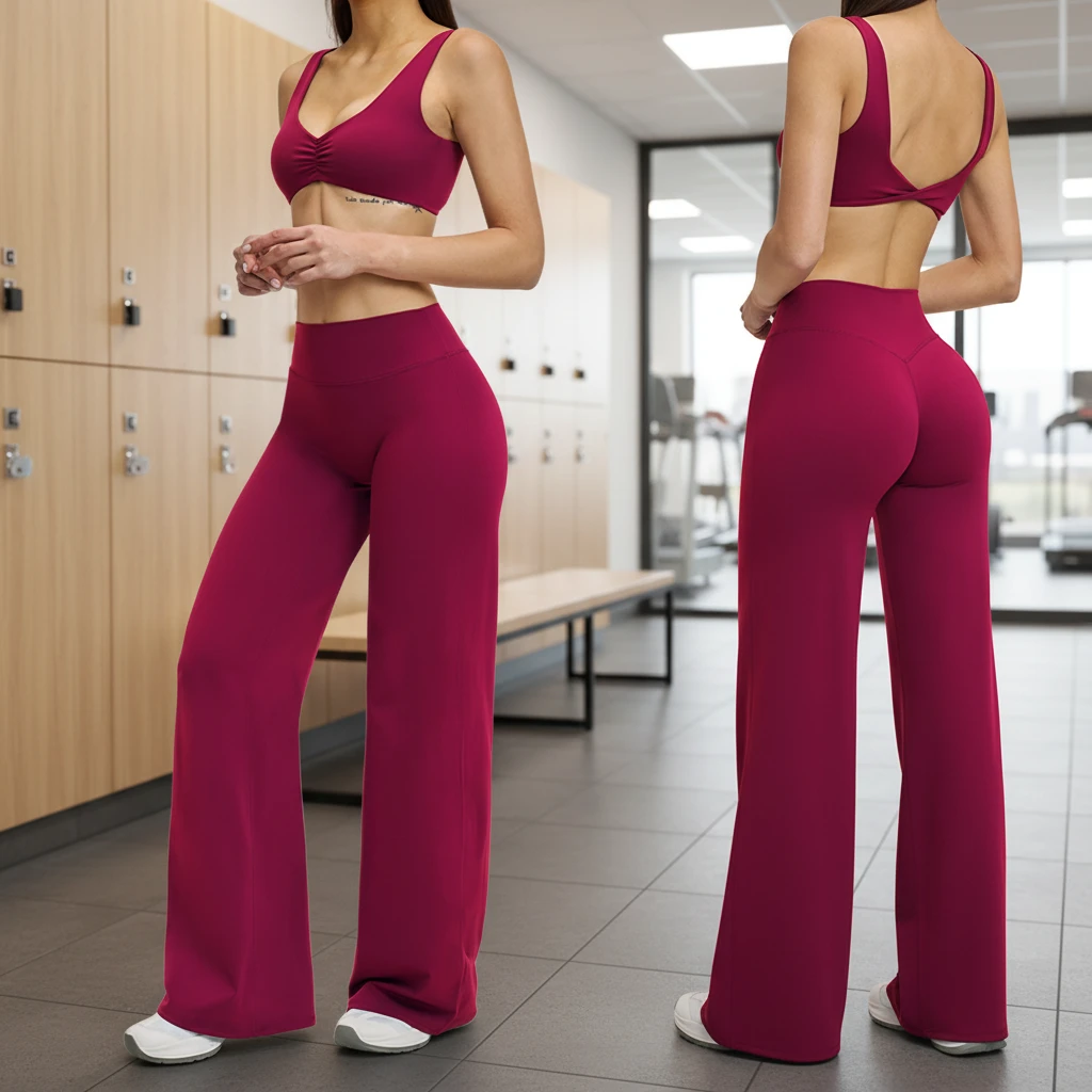Women's High Waist Elastic Sportswear Gym Fitness 2-Piece Yoga Set Breathable Sport Bra Women Yoga Flare Pants Women Workout Set