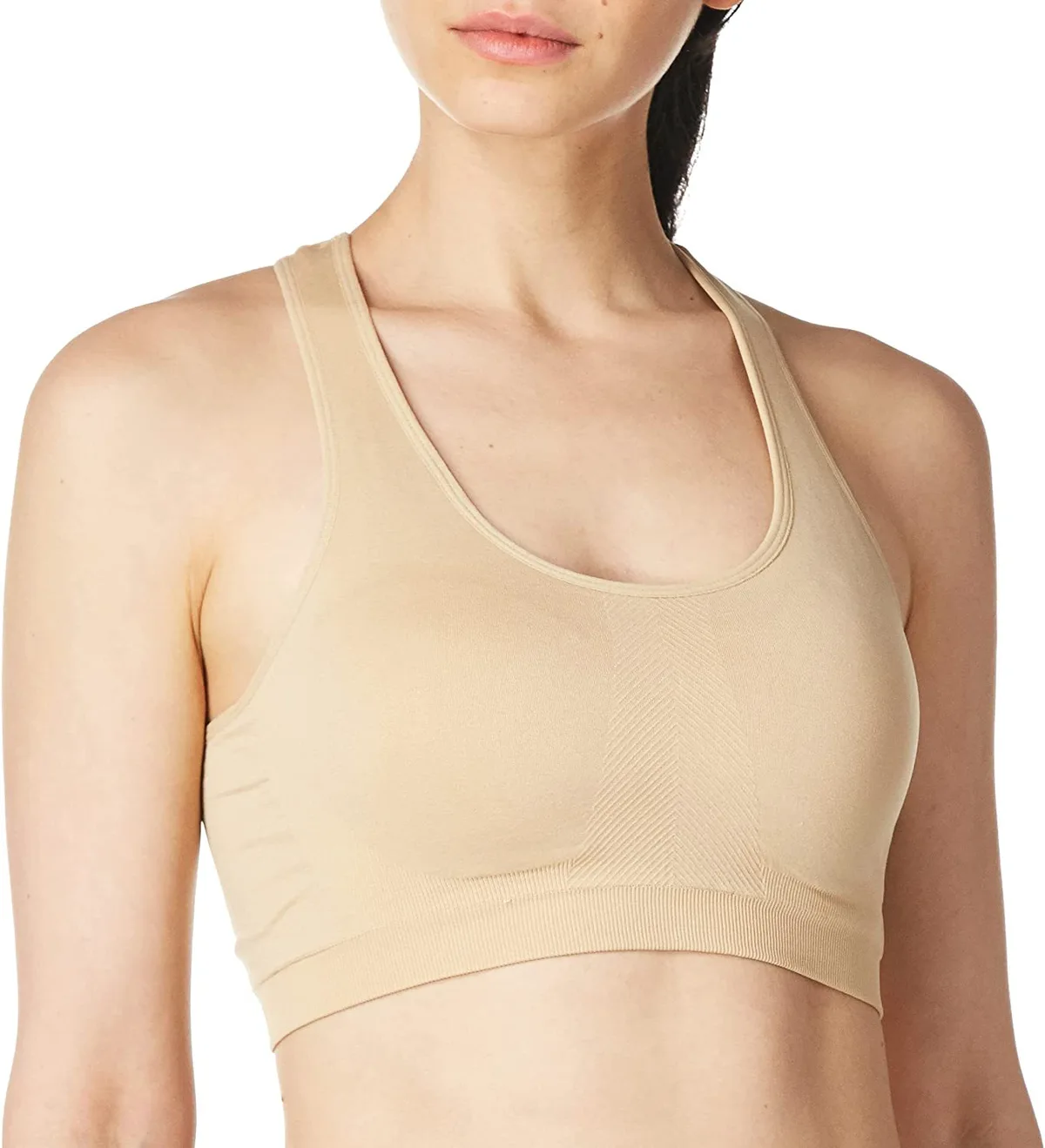 Stylish womens sports bra featuring seamless breathable construction quick dry performance and comfortable supportive active fit