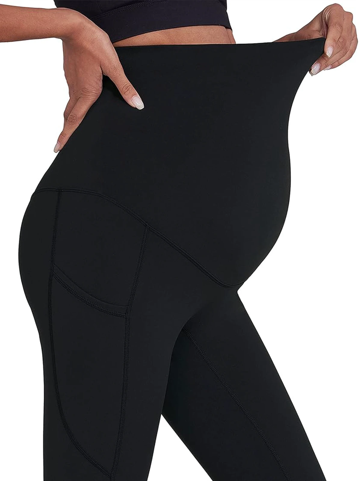 (Overseas Warehouse Shipping) 2026 New Arrival High Waist Maternity Belly Support Leggings Solid Ultra Comfortable
