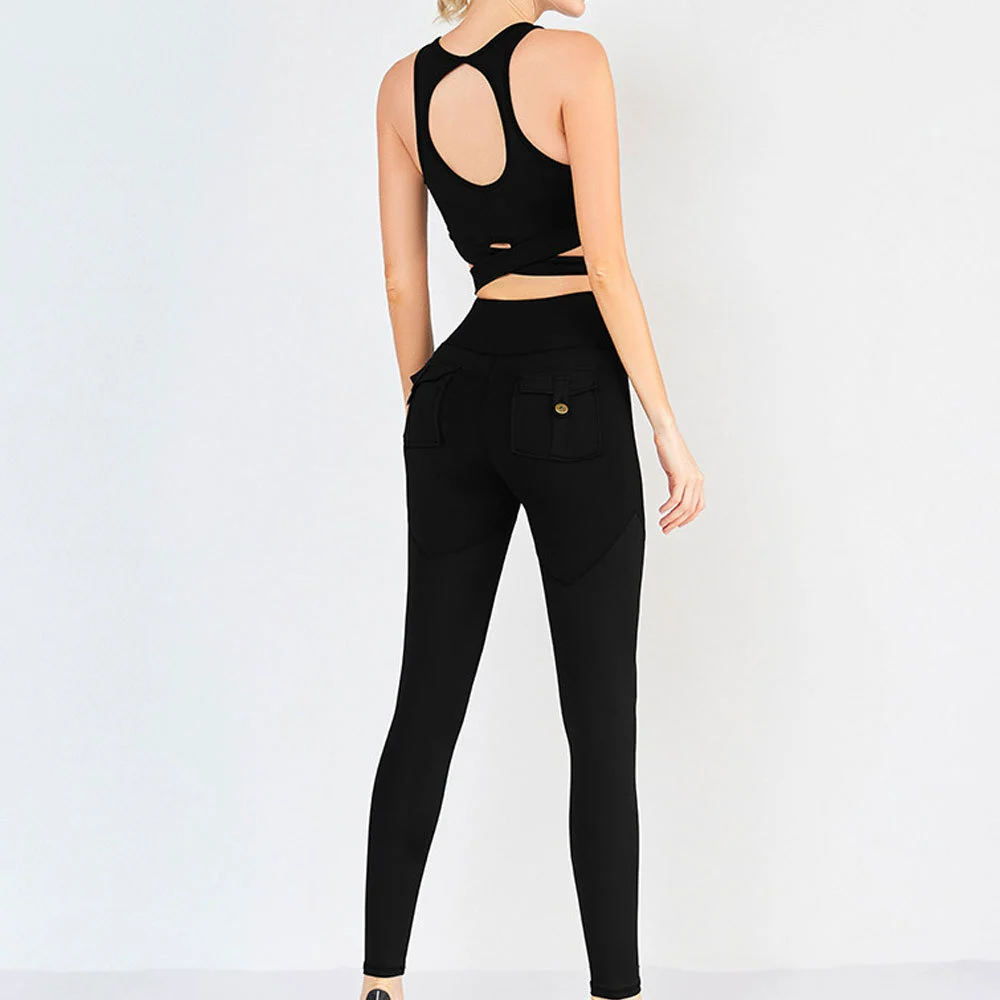 Eco-Friendly Athletic Women Yoga Set Skinny Fit Plus Size Printed Solid Breathable Quick Dry Four-Way Stretch Workout Clothing