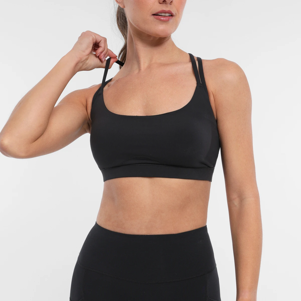 Vractive Active Padded Lightweight Custom logo Sports Cross Back Non-adjusted Straps Medium Support Sports Bra for Women