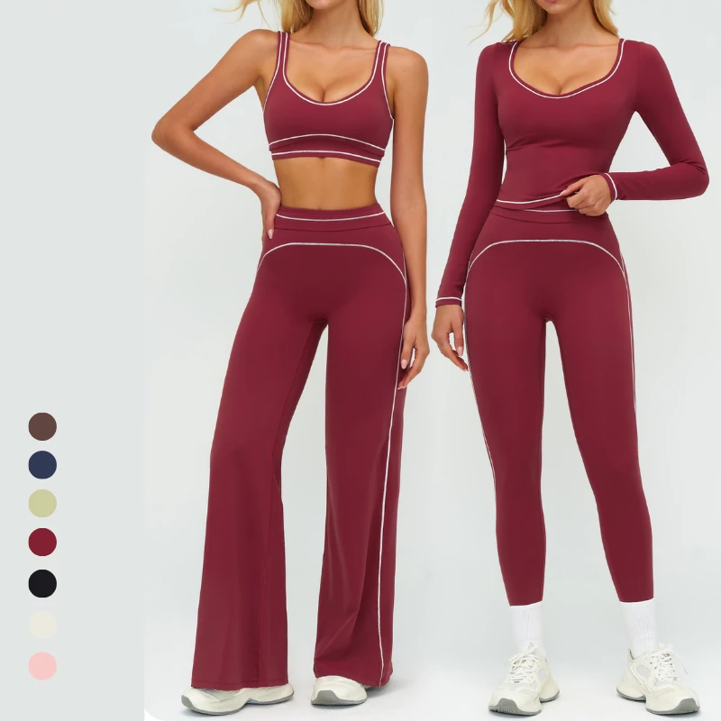 Women's High Quality Lightweight Eco-Friendly Spandex/Nylon Solid 2-Piece Yoga Set Crew Neck Full Length Breathable Quick Dry