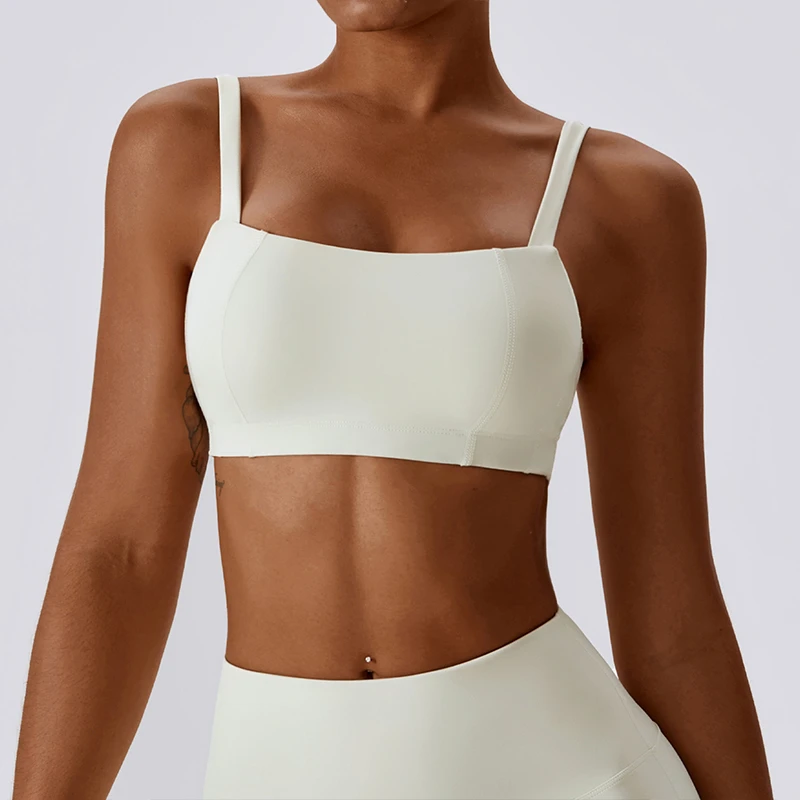 Custom Unique Design U Neck Fitness Apparel Interior Deportiva Mujer Solid Color Sleeveless Womens Sports Bras Gym Clothes
