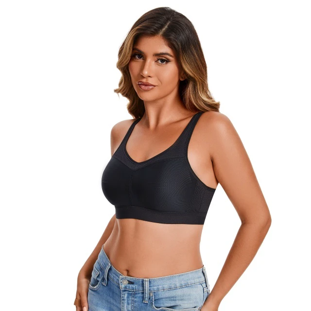 Plus Size High Support Sports Bra, Custom Made For Yoga And Running, Full Coverage, Moisture Wicking Mastectomy Bra