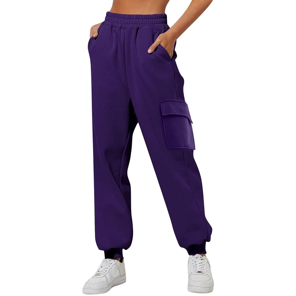 New Arrival Women's Cargo Pants High Waisted Elastic Drawstring Wide Leg Trousers Casual Loose Fit Workwear Pants for Women