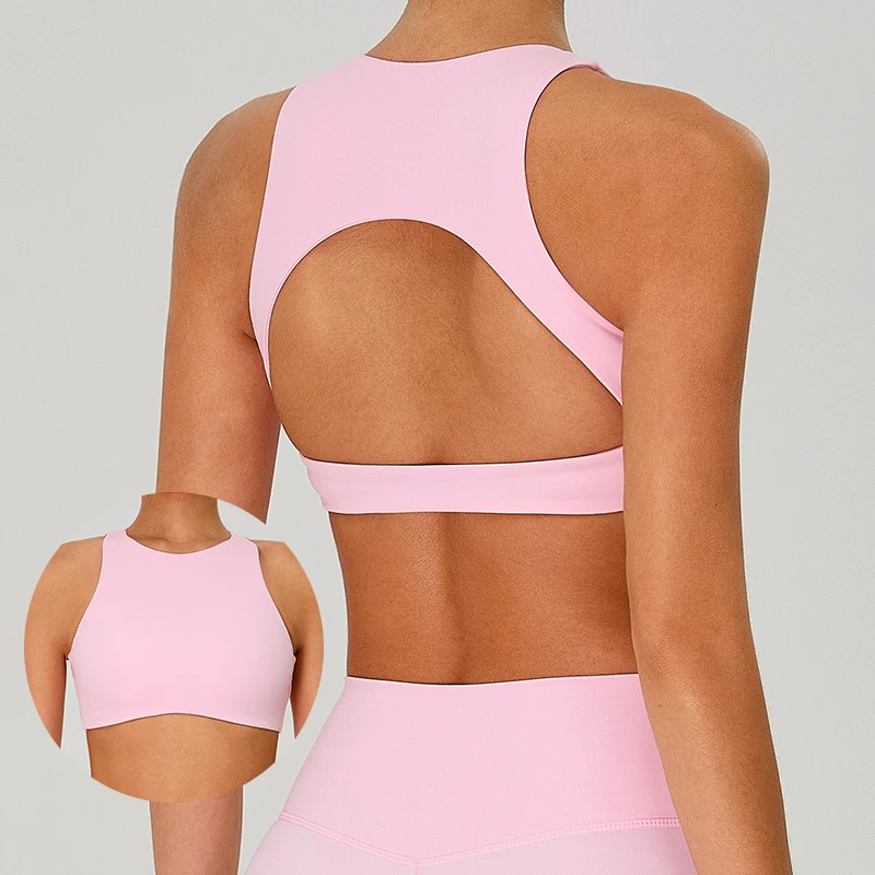 Wholesale High Support Quick-Dry Yoga Sports Bra for Women Cutout Running Tank Top Gym Yoga Training Women Intimates
