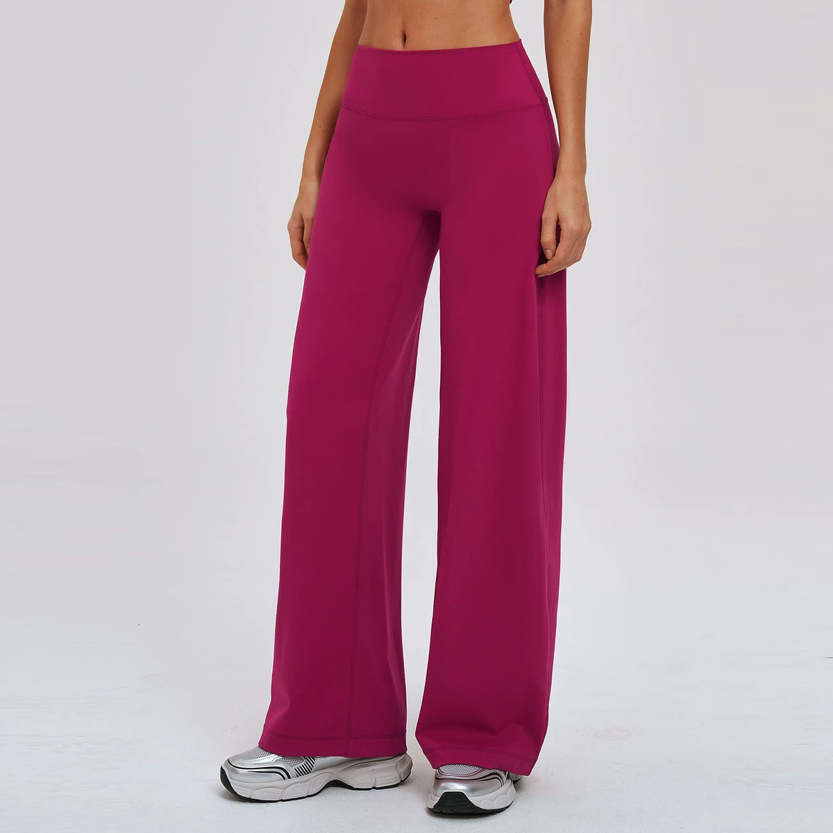 Women's High Elastic Solid Loose Fit Yoga Leggings Quick Dry 4 Way Stretch Athletic Outdoor Butt Lifting Flare Leggings