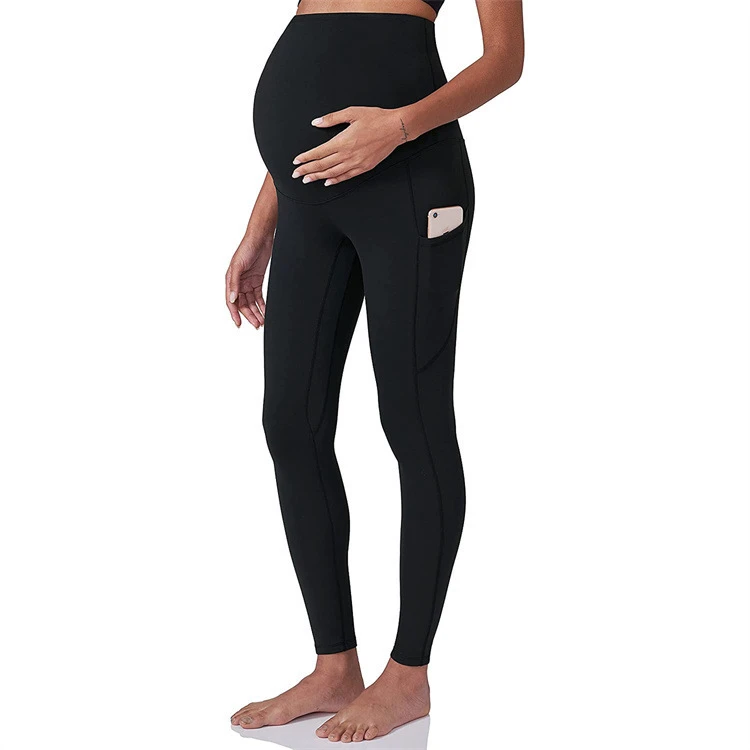 High Waist Pregnancy Fitness Leggings Maternity Yoga Pants With Pocket