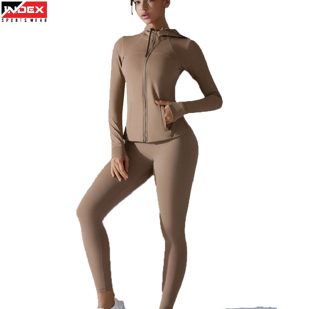 Modern Women Yoga Jacket And Legging 2 Piece Set Sportswear Gym Clothing Stretch Workout Training Wear
