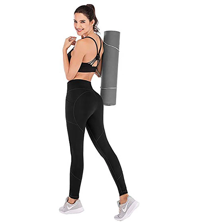 High Waist Yoga Pants with Pockets for Womens Stretch Leggings