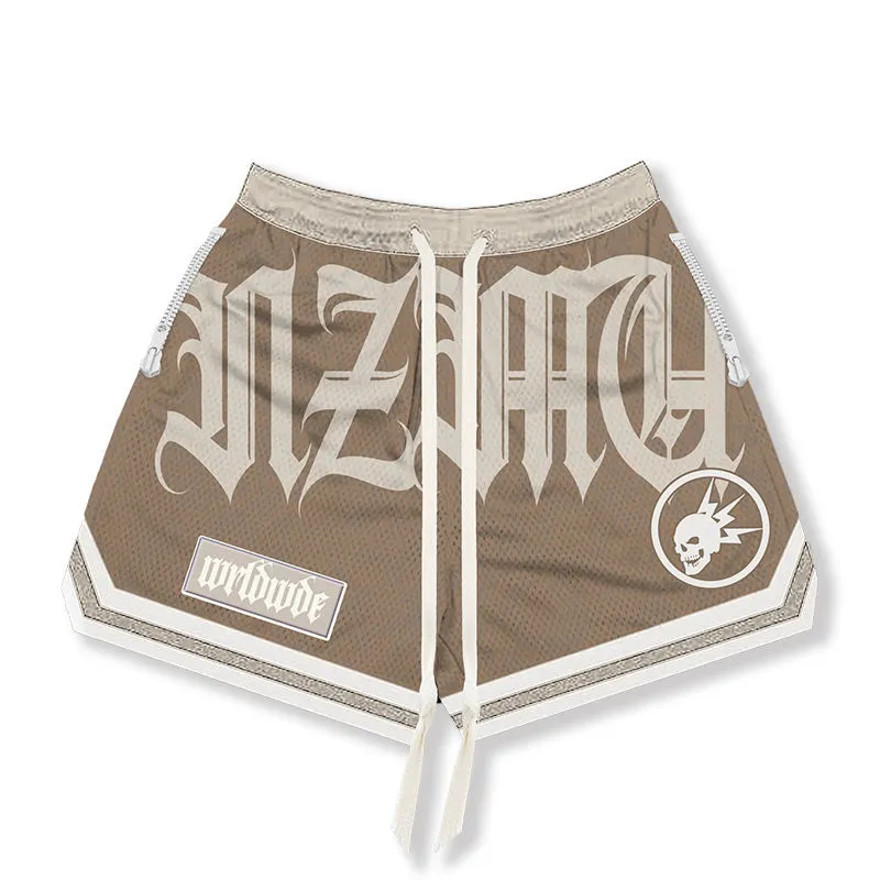Wholesale Custom embriodry patch and printed Logo Trendy Style Polyester Basketball Casual Elastic Gym Running Men Mesh Short